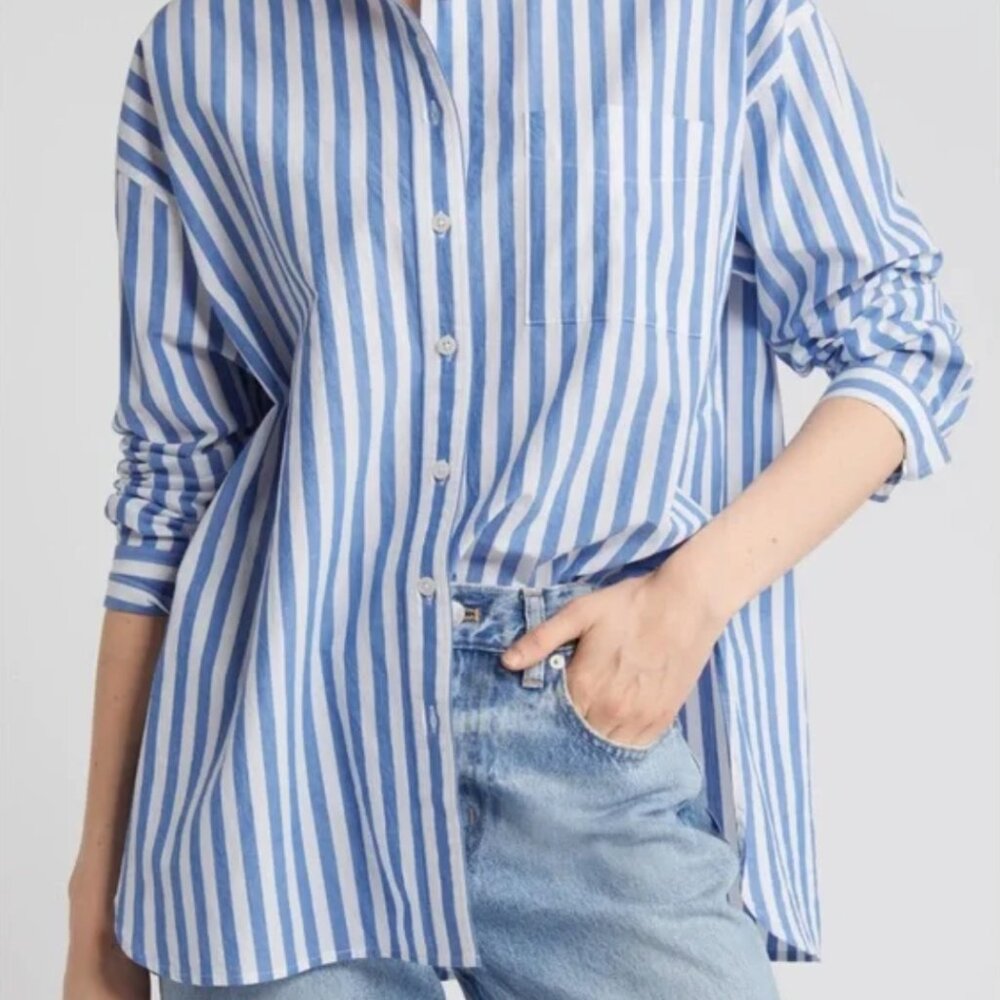 Madewell Oversized Striped Button Down XS